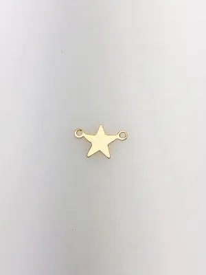 Spectacular 14K Gold Fill Star Charm w/ two Rings, 11.4x7.4mm sku #111