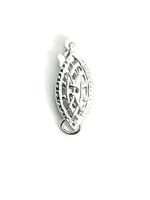 Sterling Silver Oval Filigree Pearl Clasp, Sku#5003566A