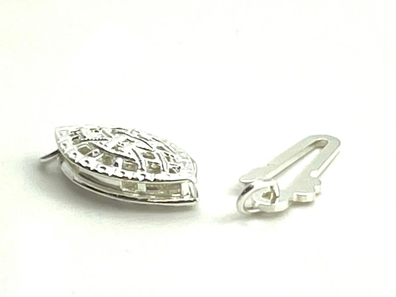 Sterling Silver Oval Filigree Pearl Clasp, Sku#5003566A