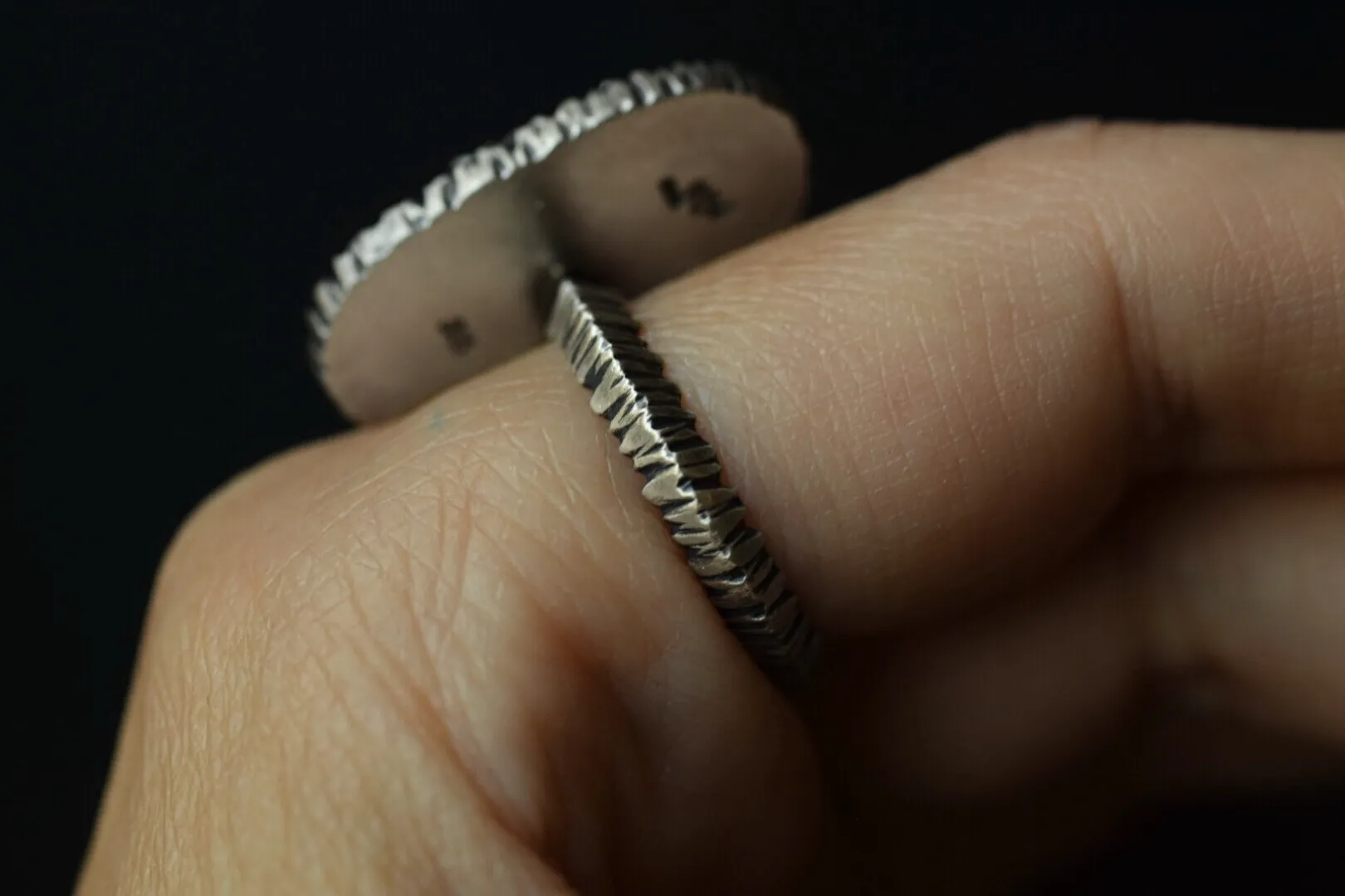 Succulent Triplet & Vesuvianite Open Shank Ring