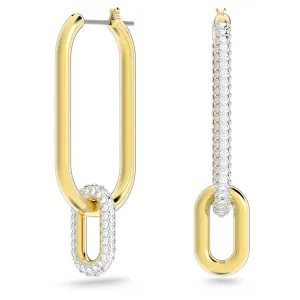Time earrings Asymmetrical, White, Mixed metal finish 5558341