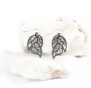 tiny tropical leaf earring
