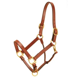 Tory Leather Halter - Snap Throat Adjustable Nose - Solid Brass Hardware