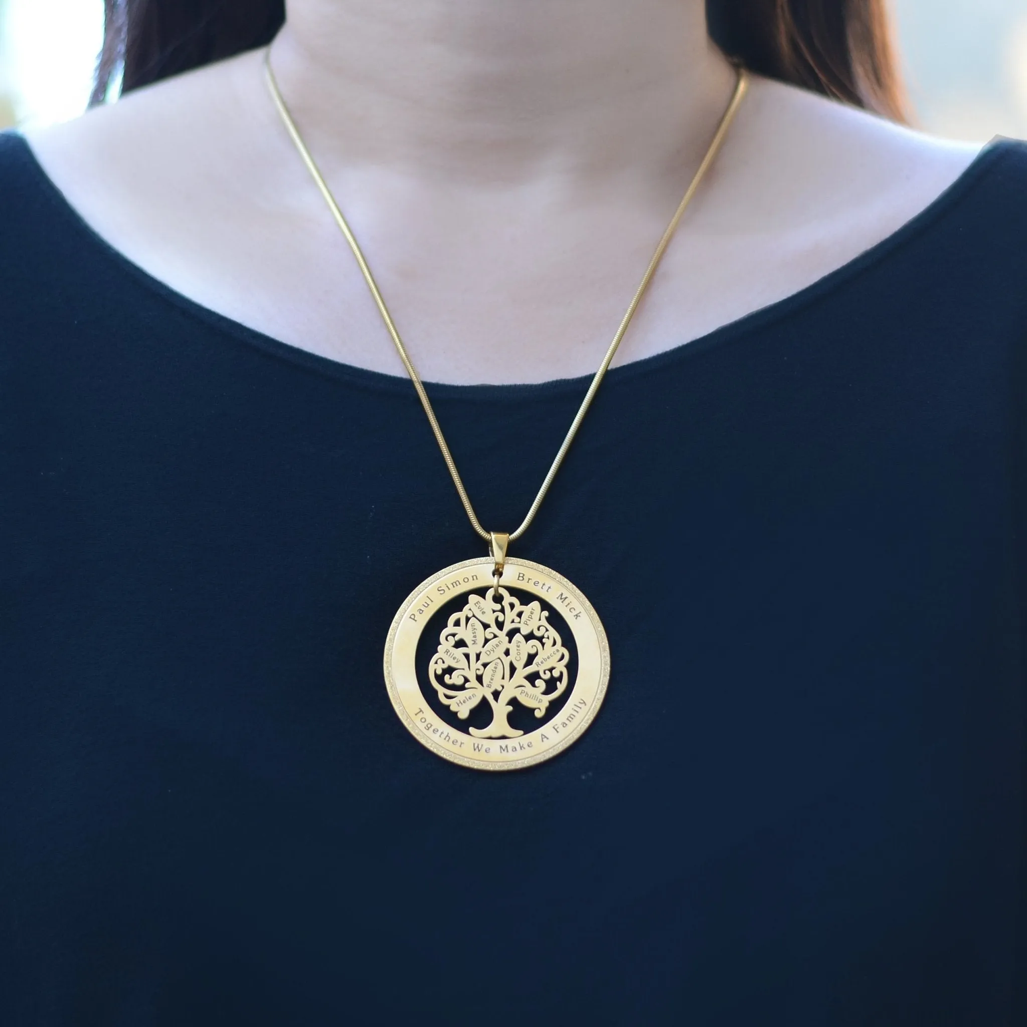 Tree of My Life Necklace with Sparkling Washer