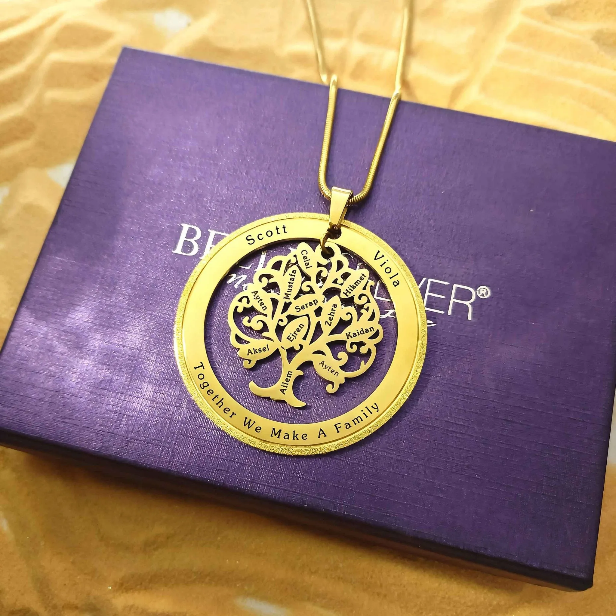 Tree of My Life Necklace with Sparkling Washer