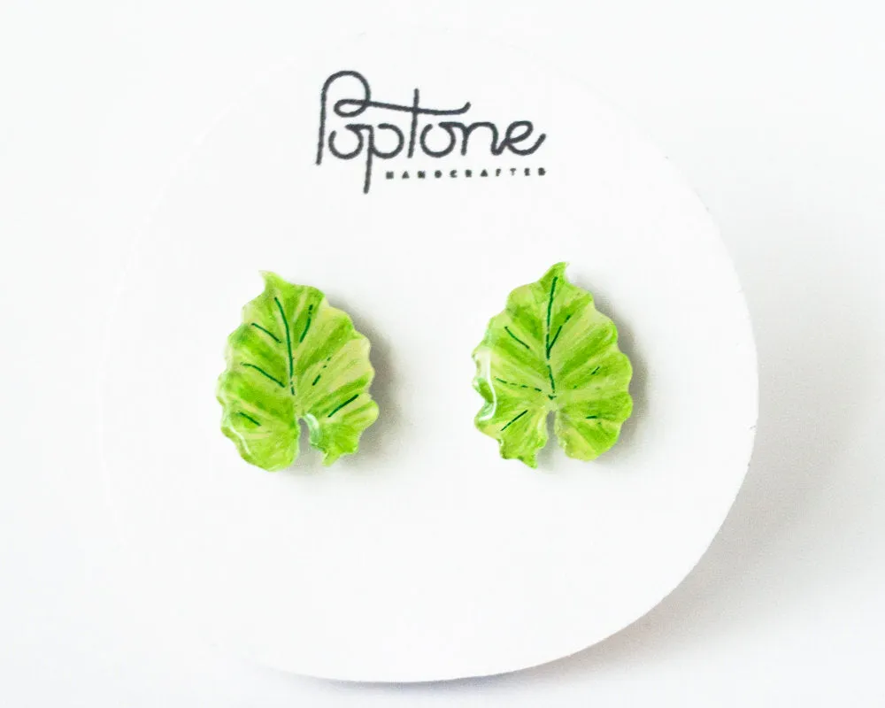 Tropical Leaf Stud Earrings