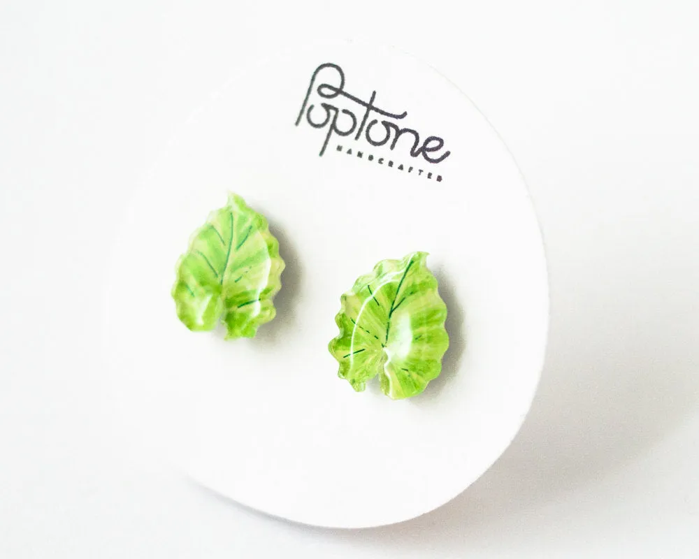 Tropical Leaf Stud Earrings