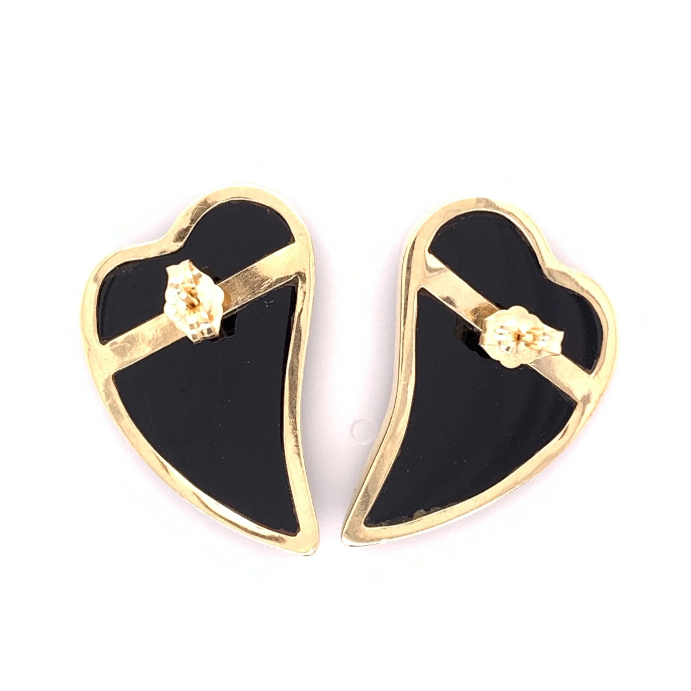 Tropical Leaves Onyx Statement Earrings 14k