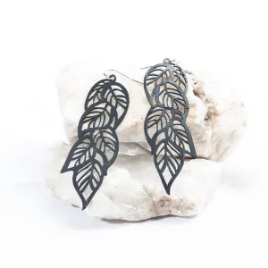 tropical leaves rubber earring