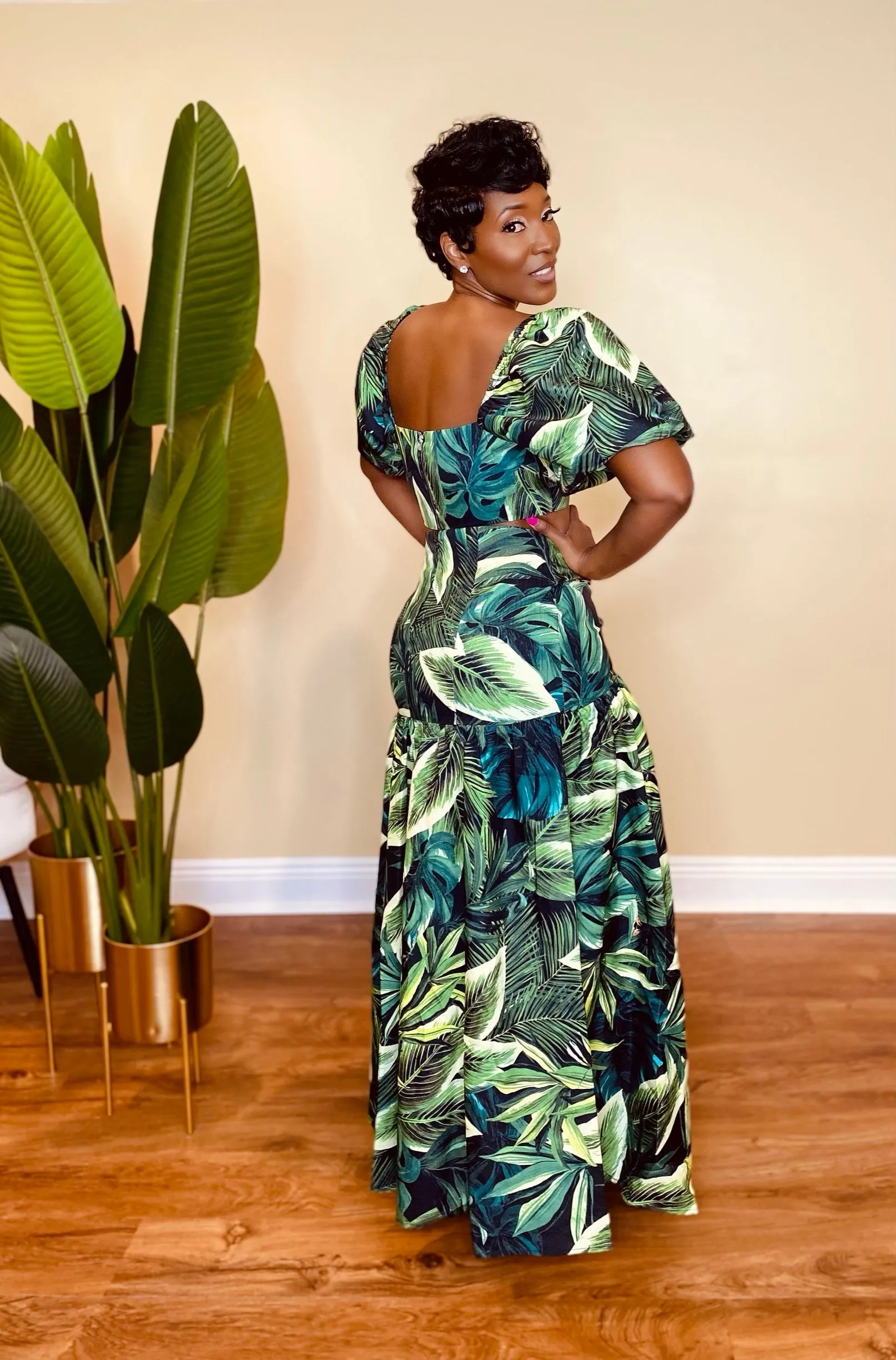 Tropical Palms Skirt Set