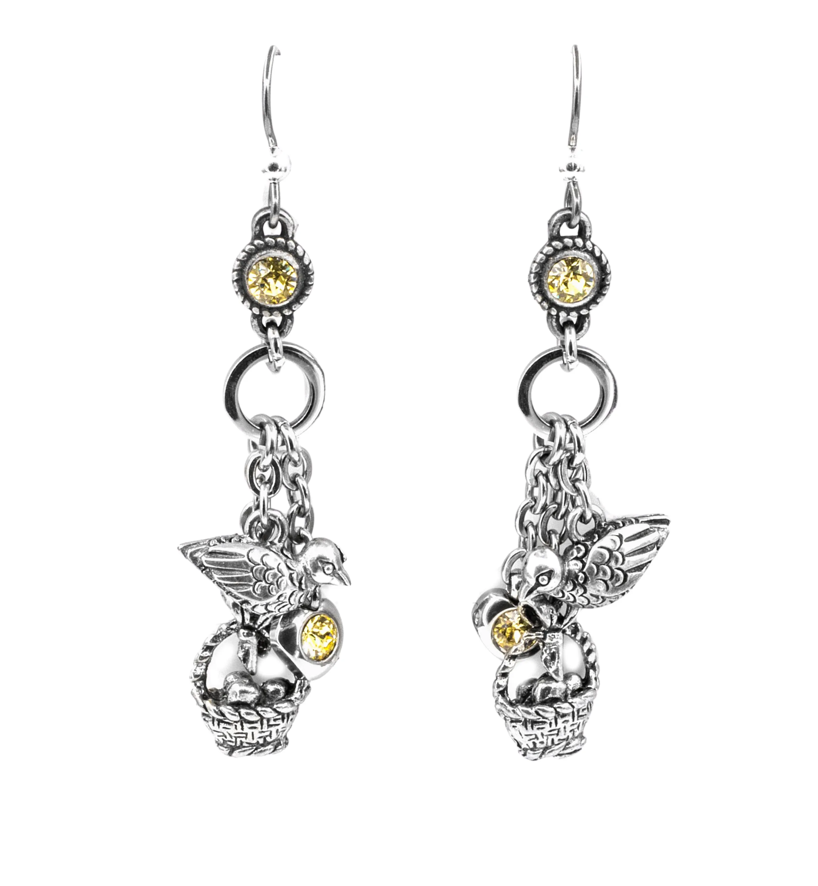 Twelve Days of Christmas Engraved Birthstone Earrings, 6th Day, Geese a Laying