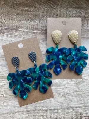 TWO STYLES: Tropical Leaf Earrings