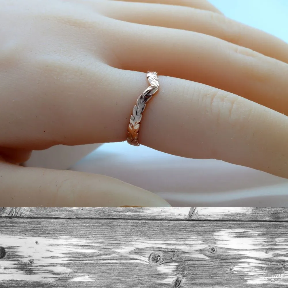V-Shaped Wedding Ring, Hand Crafted Hawaiian Heritage Design  (3mm Width)