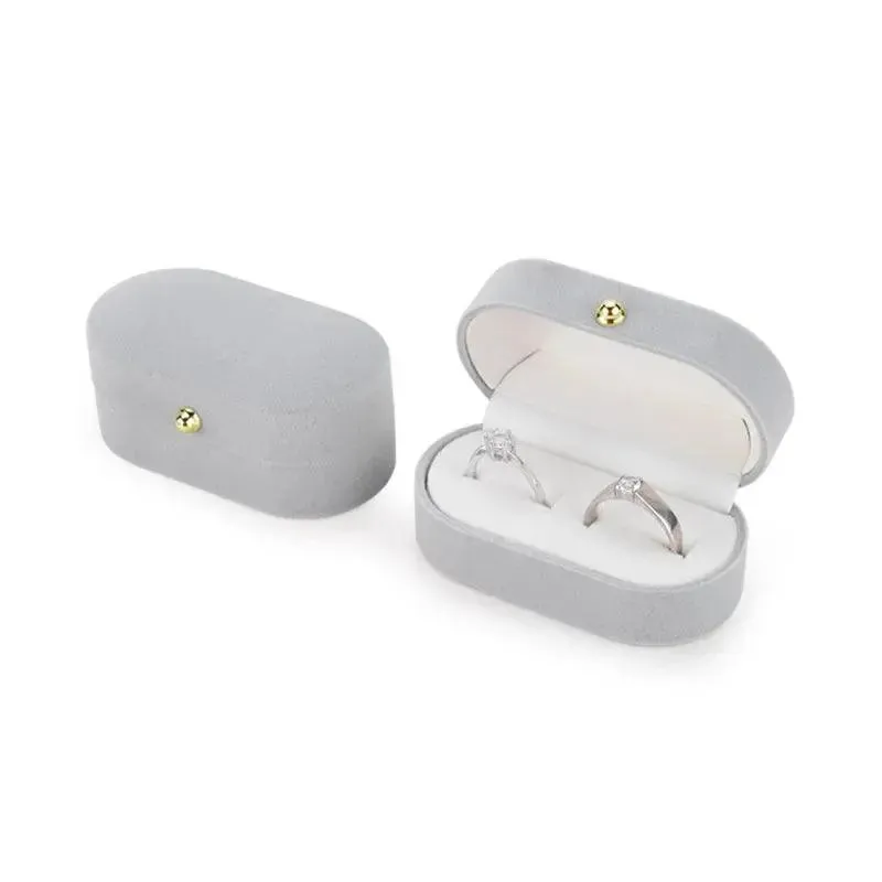 Velvet Ring Box Double Stud  Jewelry Packaging Case Wedding Earrings Storage Holder  Organizer Gift Showcase