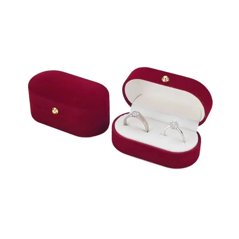 Velvet Ring Box Double Stud  Jewelry Packaging Case Wedding Earrings Storage Holder  Organizer Gift Showcase