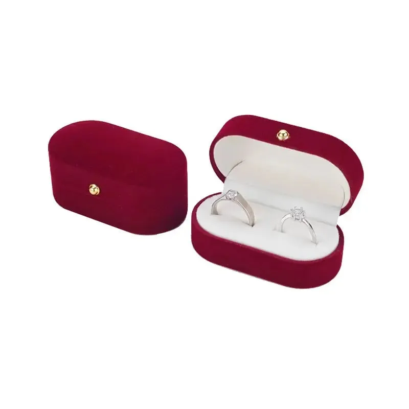 Velvet Ring Box Double Stud  Jewelry Packaging Case Wedding Earrings Storage Holder  Organizer Gift Showcase
