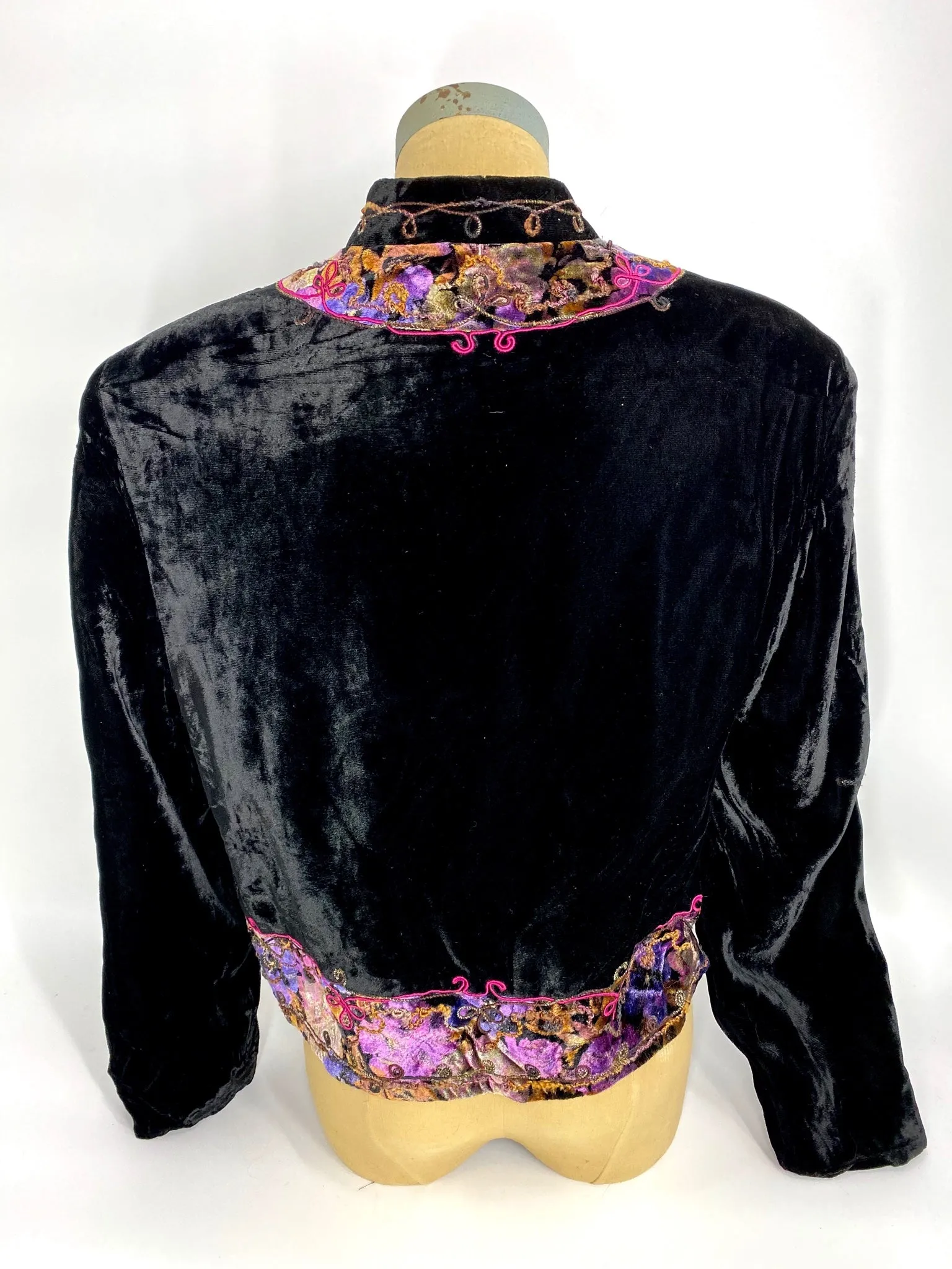 Vintage Ropa Velvet Jacket Black Purples
