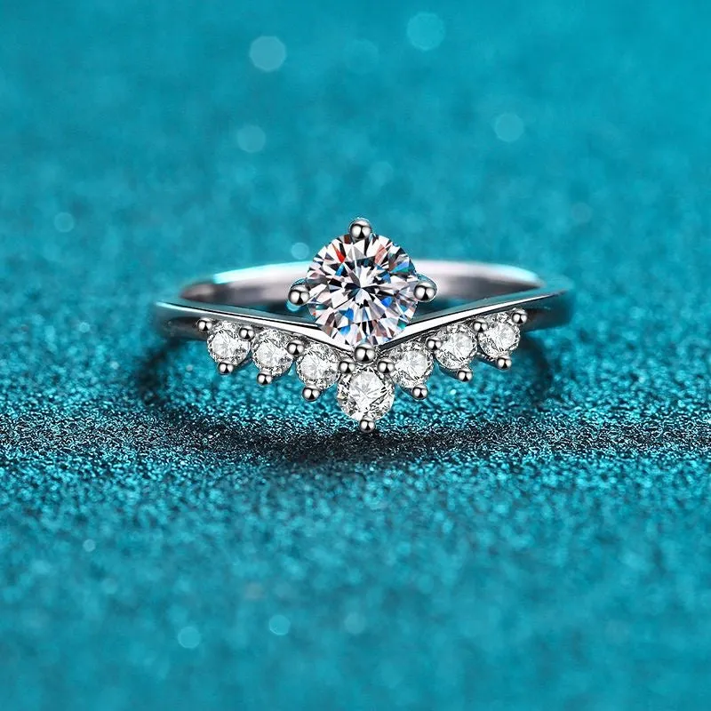 Wave Shape Moissanite Diamond Rings - RM038