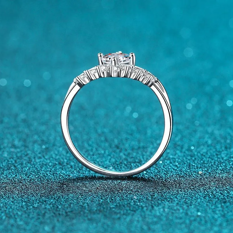 Wave Shape Moissanite Diamond Rings - RM038