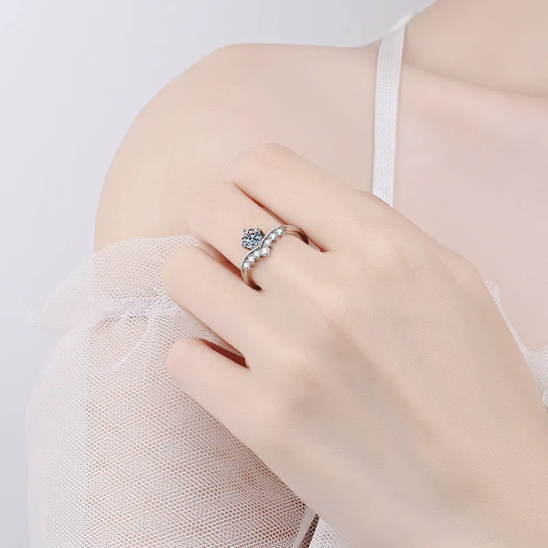 Wave Shape Moissanite Diamond Rings - RM038