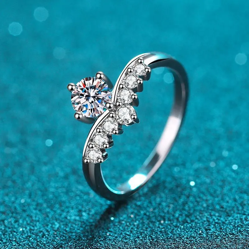 Wave Shape Moissanite Diamond Rings - RM038