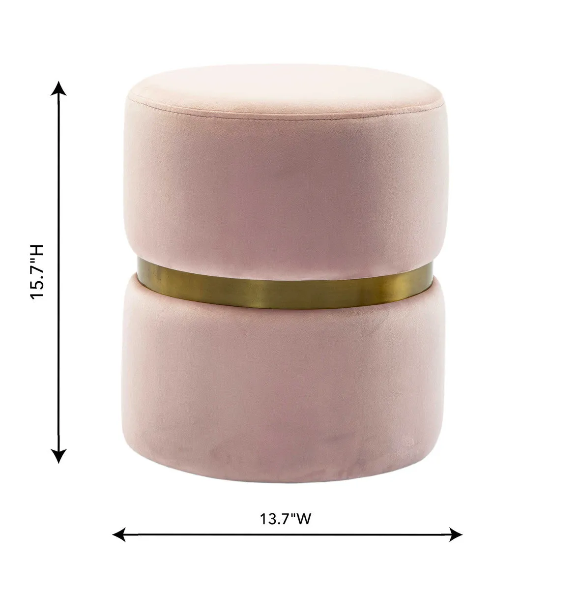 YAMMA BLUSH VELVET OTTOMAN