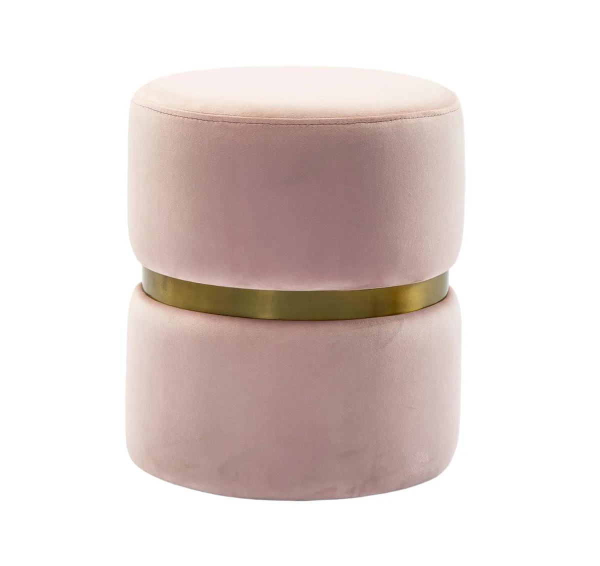 YAMMA BLUSH VELVET OTTOMAN