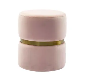 YAMMA BLUSH VELVET OTTOMAN